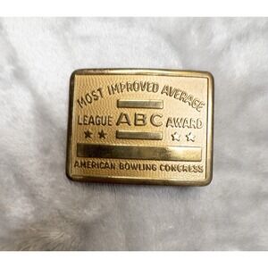 Gold American Bowling Congress Most Improved League Average Belt Buckle